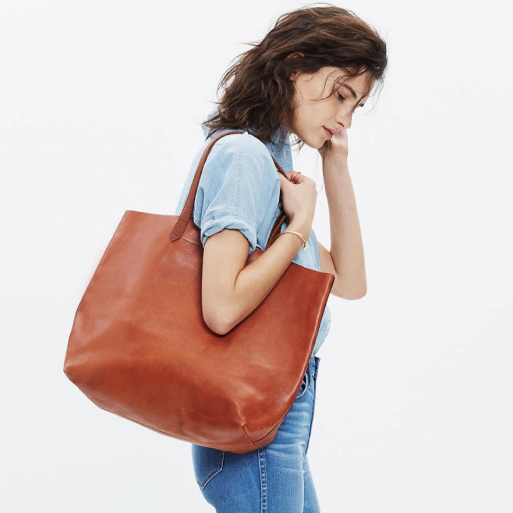 Madewell The Transport Tote Bag Leather Monogram - Picture 2 of 7